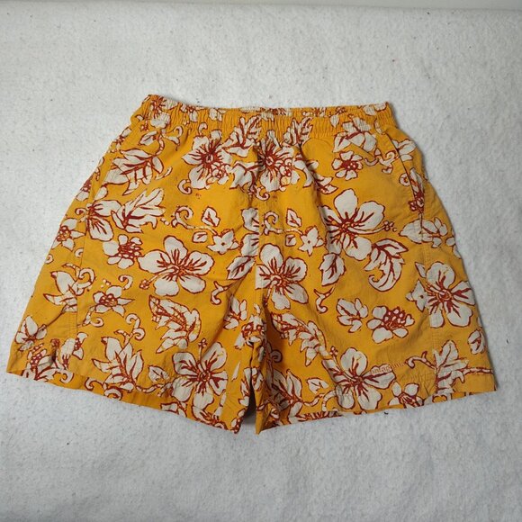Patagonia Other - VINTAGE Patagonia Baggies Womens Orange Yellow Hibiscus Floral Print Swim Trunks